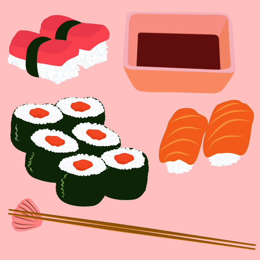 free vector Japanese seafood cuisine vector